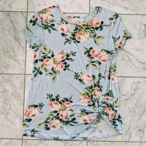 Floral Twist Hem tee